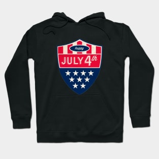 Patriotic Shield - USA - Happy 4th of july Hoodie